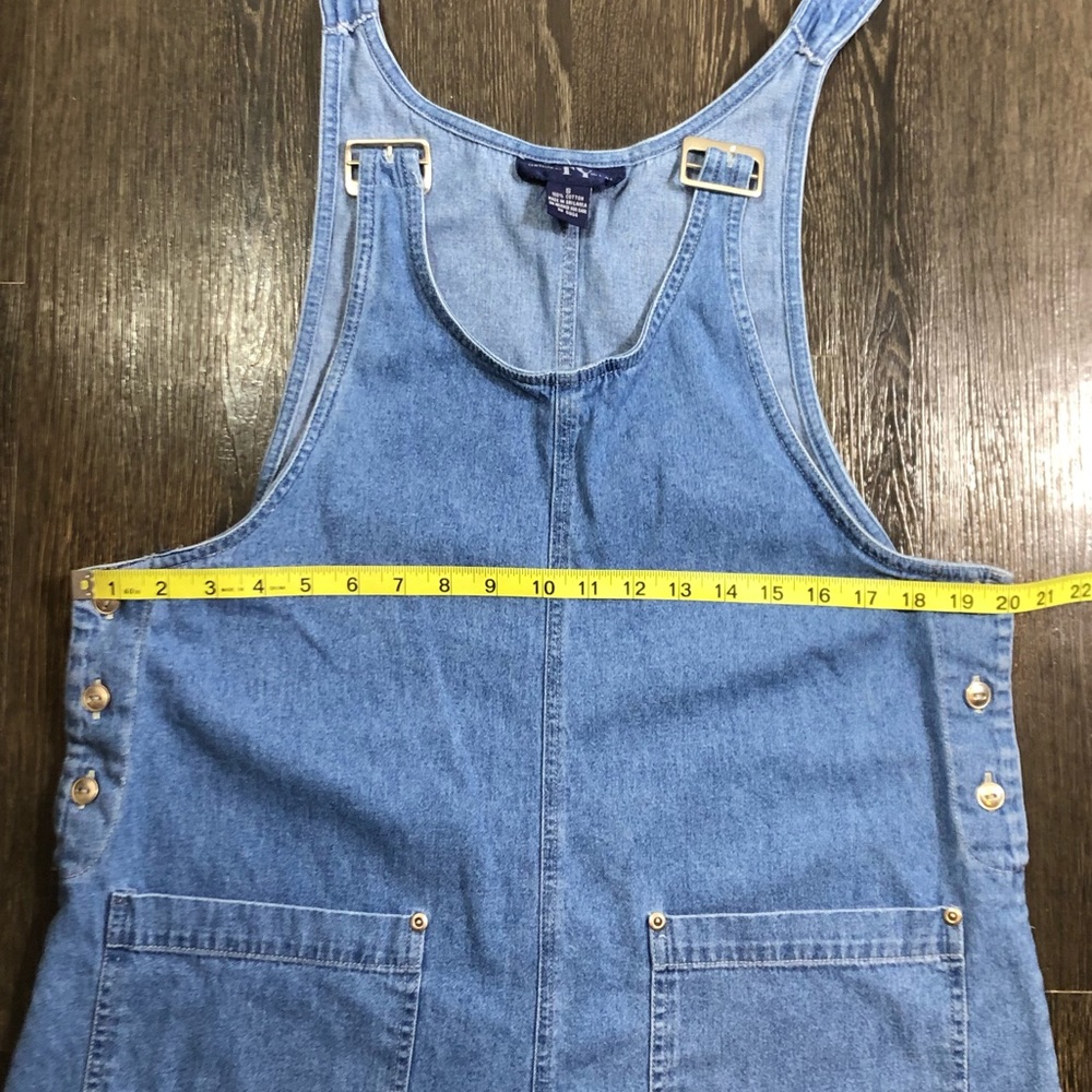 Vintage Blue Denim Romper with Yellow Tee - Picture 5 of 10